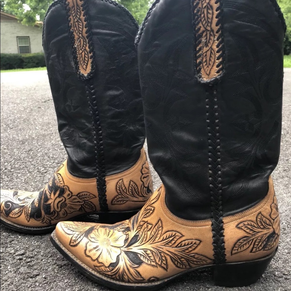 Old Gringo Hand Tooled Boots Size 10